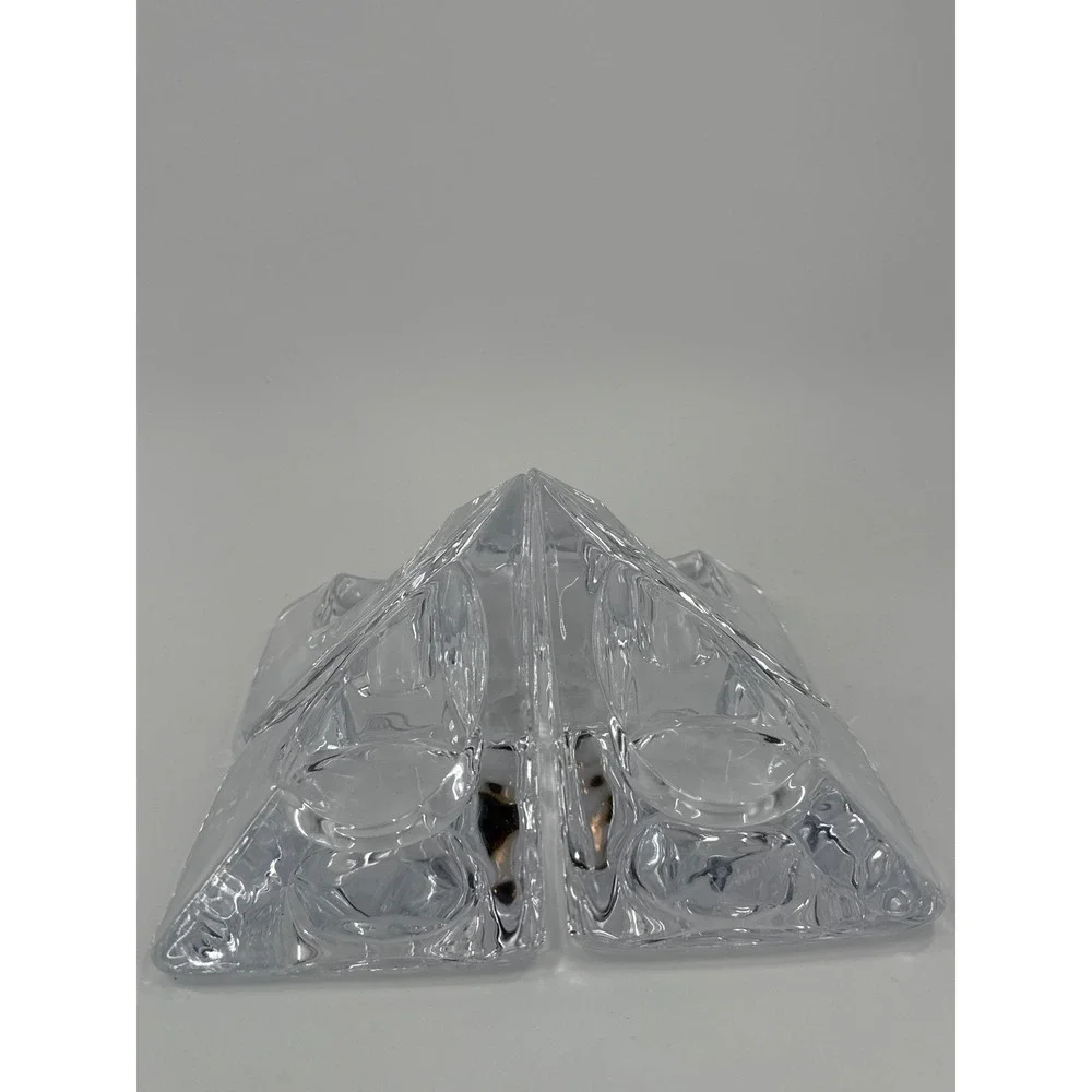Nybro Sweden Pyramid Art Glass Set of 4 Candle Holders by Kjellstrom